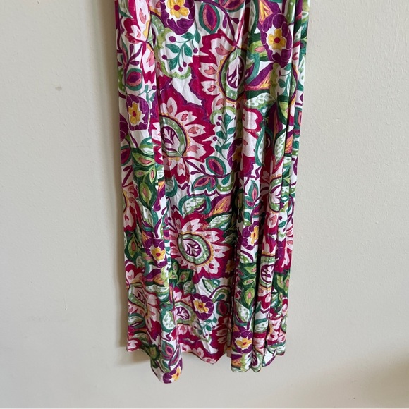 Soft Surroundings Malee Maxi Dress Floral Shirring Surplice Neckline Small - Picture 8 of 9